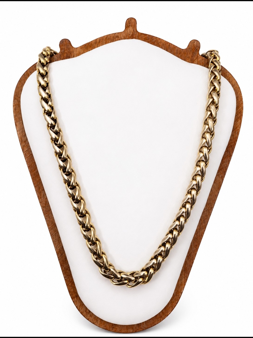 Vintage Aigner Chunky Gold Wheat Chain Necklace